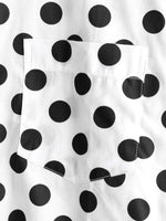 Men's Polka Dots Cotton Pocket Casual Short Sleeve Shirt