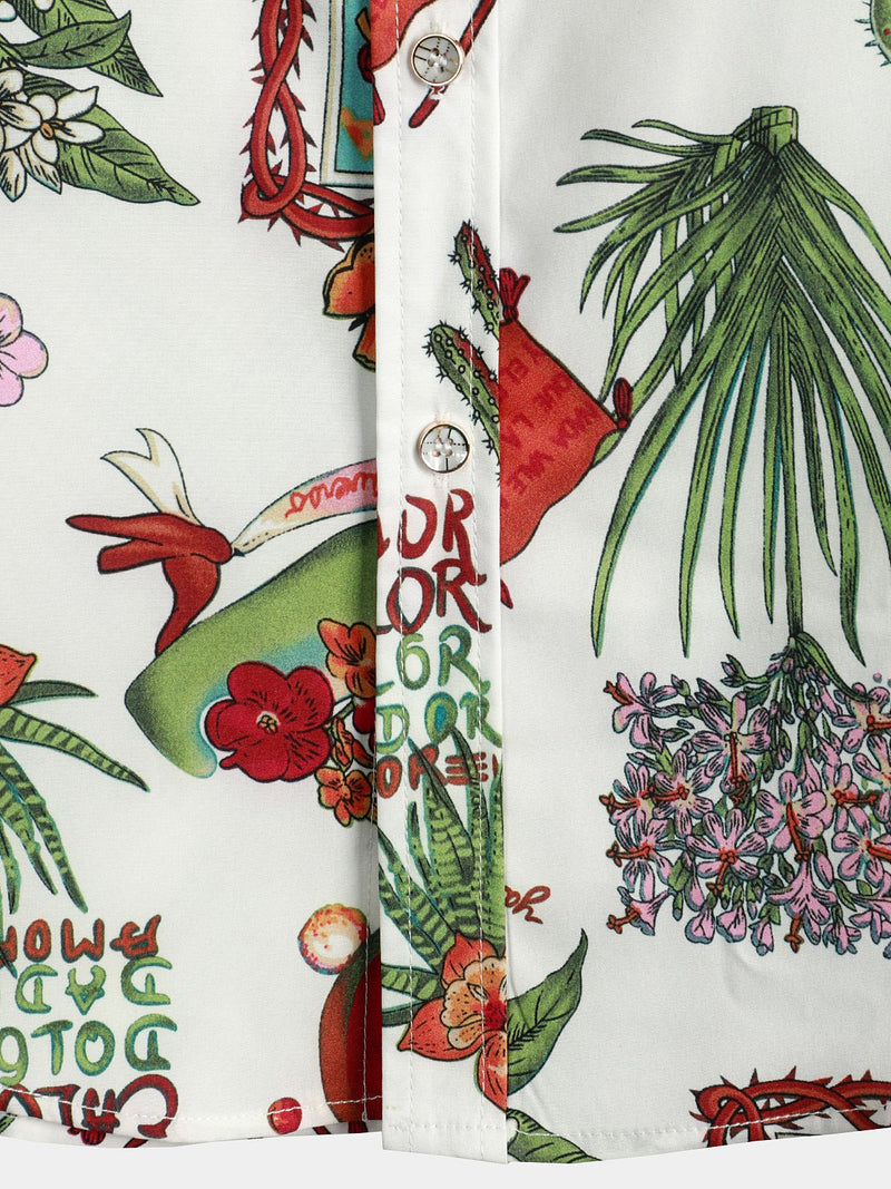 Men's Short Sleeve Floral Tropical Hawaiian Shirt