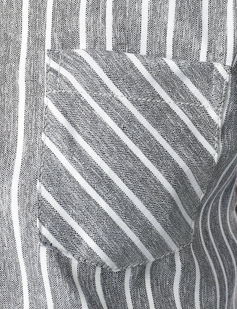 Men's Long Sleeve Classic Casual Cotton Striped Shirt