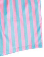 Men's Flamingo and Blue Striped Beach Animal Hawaiian Aloha Shorts