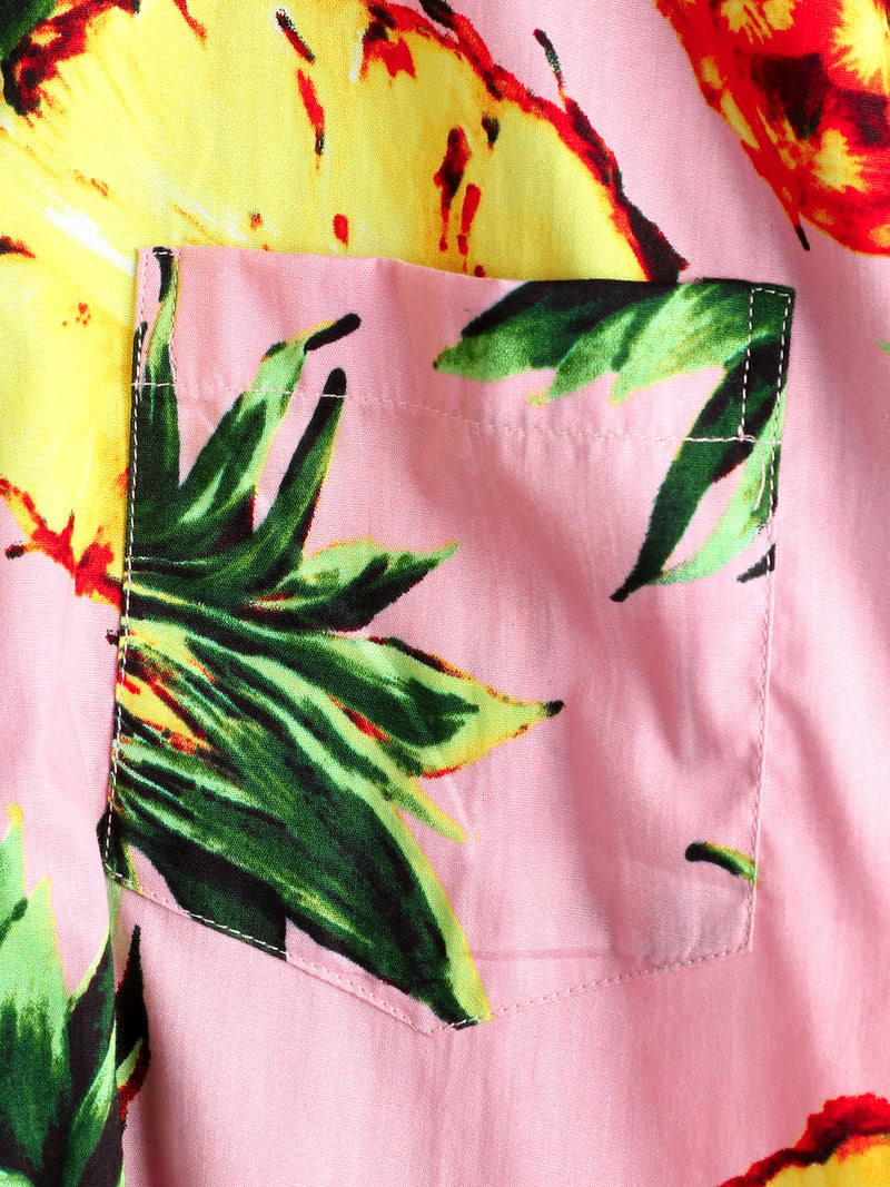 Men's Casual Pineapple Pattern Cotton Shirt