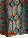 Men's Casual Vintage Short Sleeve 70s Retro Patchwork Button Up Lapel Shirt