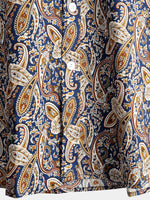 Men's Vintage Paisley Pocket Holiday Cotton Short Sleeve Shirt
