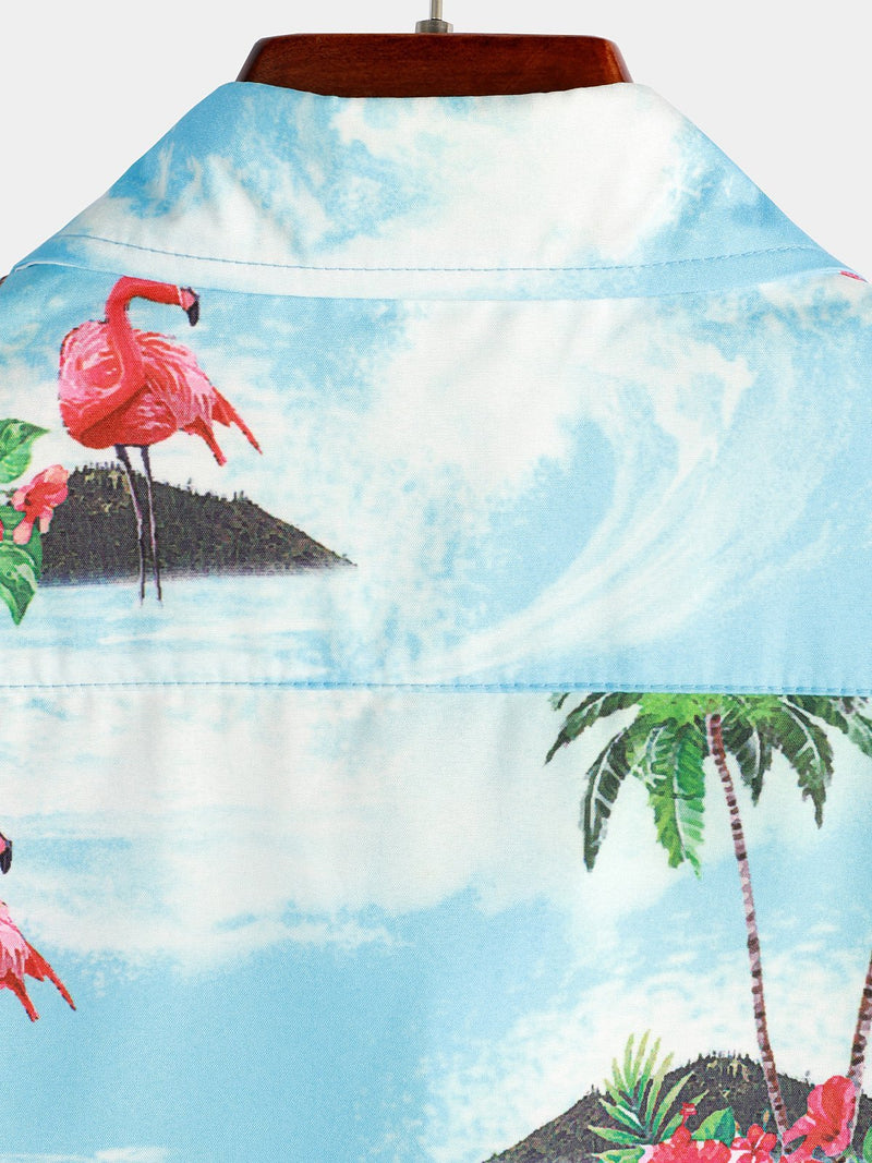 Men's Short Sleeve Floral Tropical Hawaiian Shirt