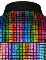 Men's Dress Shirt Sequins Button Down Long Sleeve Shirts Disco Party Costume