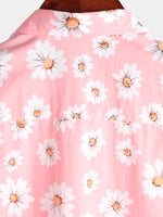 Men's Floral Daisy Print Tropical Hawaiian Cotton Flower Shirt