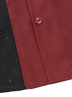 Men's 50s Rockabilly Style Retro Bowling Burgundy Button Up Short Sleeve Shirt