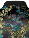 Men's Vintage Embroidered Satin Flight Bomber Jacket Coat