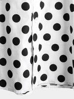 Men's Polka Dots Cotton Pocket Casual Short Sleeve Shirt