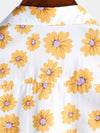 Men's Floral Daisy Print Tropical Hawaiian Cotton Flower Shirt