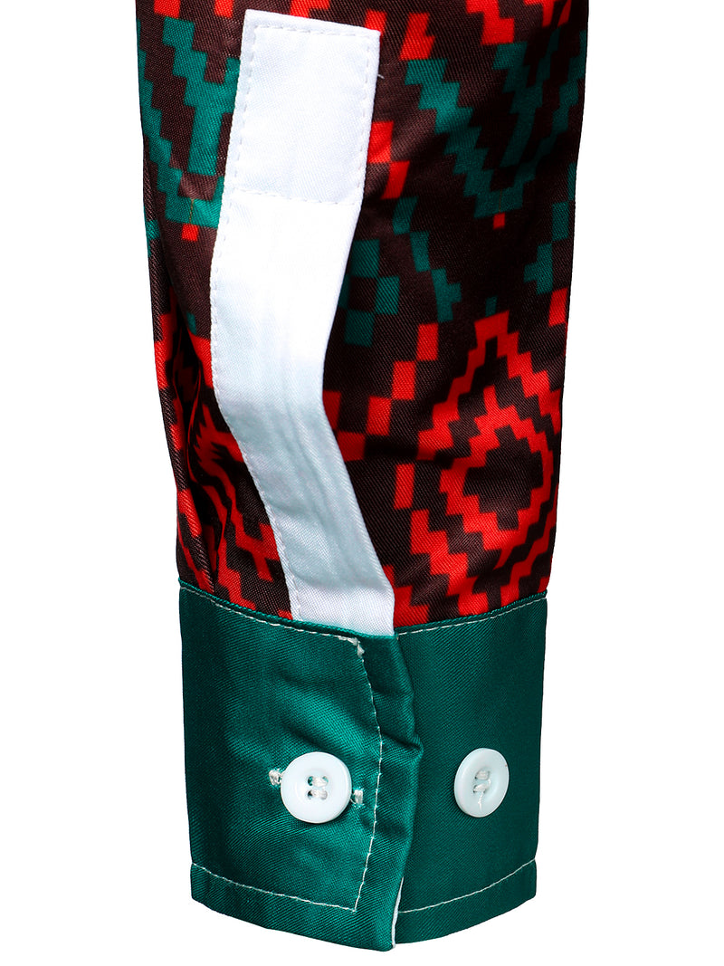 Men's Christmas Print Regular Fit Long Sleeve Shirt