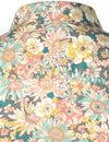 Men's Grey Cotton Floral Print Long Sleeve Shirt