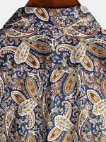Men's Vintage Paisley Pocket Holiday Cotton Short Sleeve Shirt