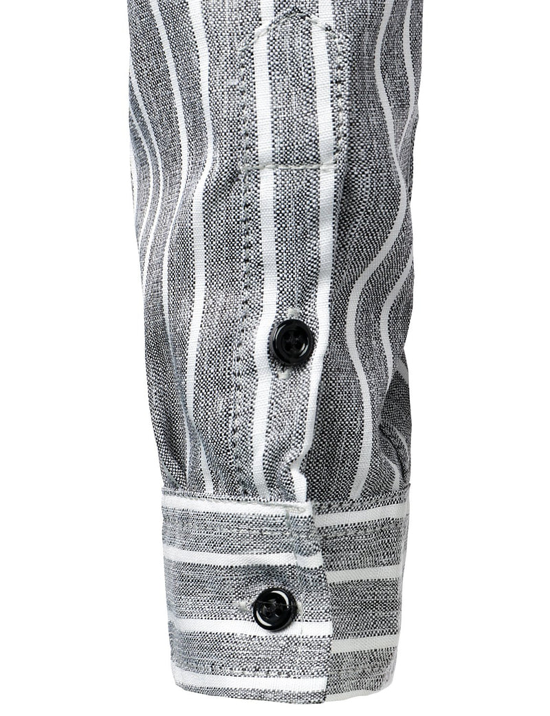 Men's Long Sleeve Classic Casual Cotton Striped Shirt
