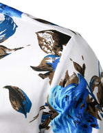 Men's Floral Long Sleeve Cotton Casual Button Down Shirt