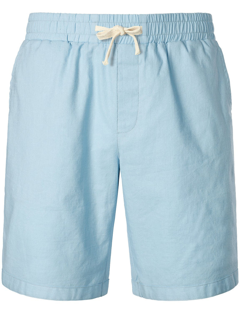 Men's Solid Color Linen Cotton Pocket Short Sleeve Shirts&Shorts