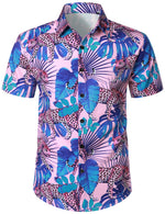 Men's Casual Leopard Hawaiian Shirt & Shorts Set