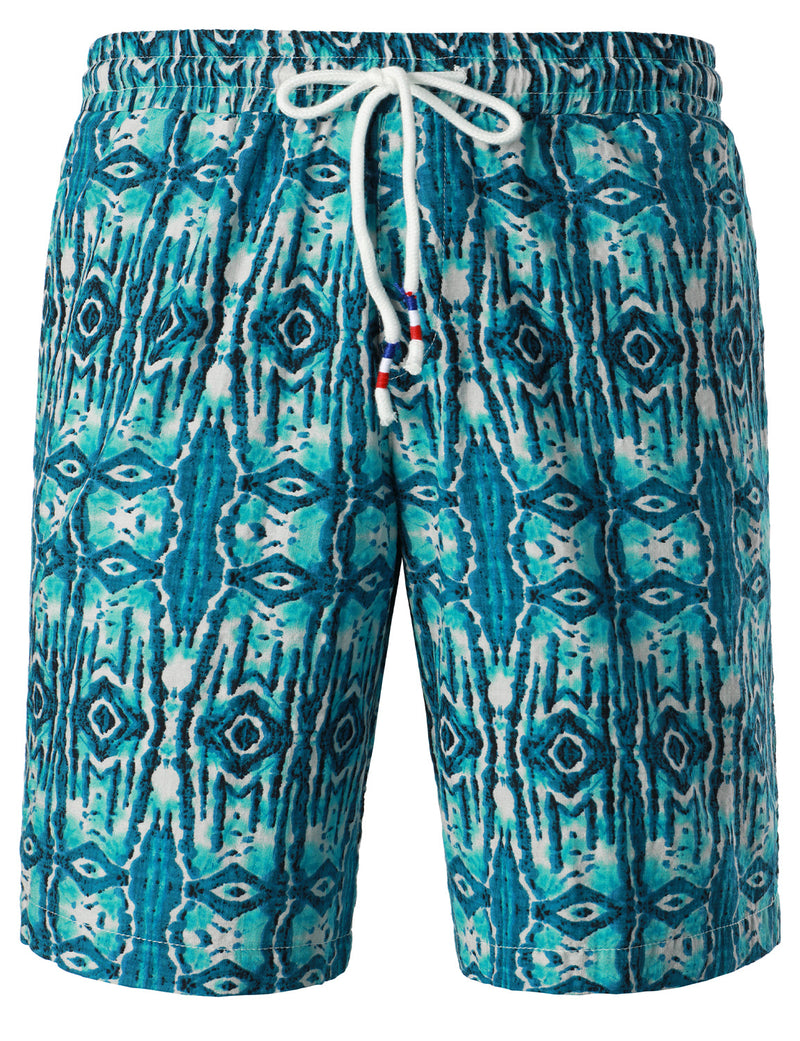 Men's Summer Boho Cotton Casual Retro Blue Shorts