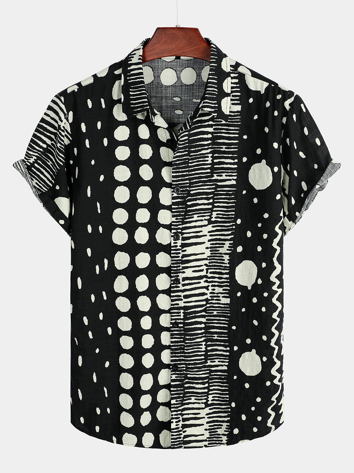 Men's Short Sleeve Polka Dots Shirt