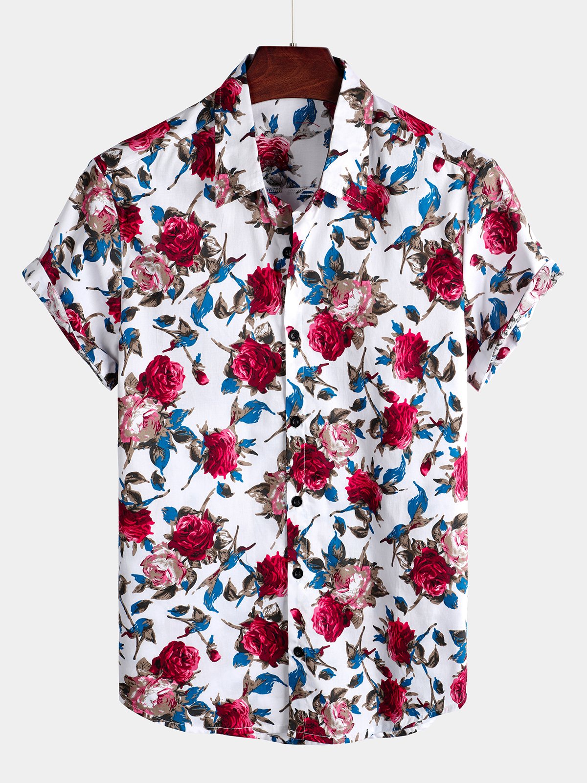 Men's Floral Tropical Hawaii Cotton Shirt
