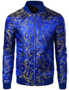 Men's Vintage Embroidered Satin Flight Bomber Jacket Coat