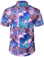 Men's Casual Leopard Hawaiian Shirt & Shorts Set
