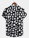 Men's Floral Daisy Print Tropical Hawaiian Cotton Flower Shirt