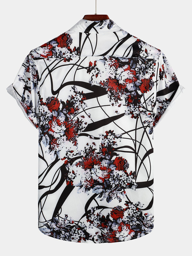 Men's Floral Short Sleeve Casual Shirt