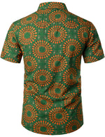 Men's Flower Casual Button Down Hawaiian Shirts&Shorts