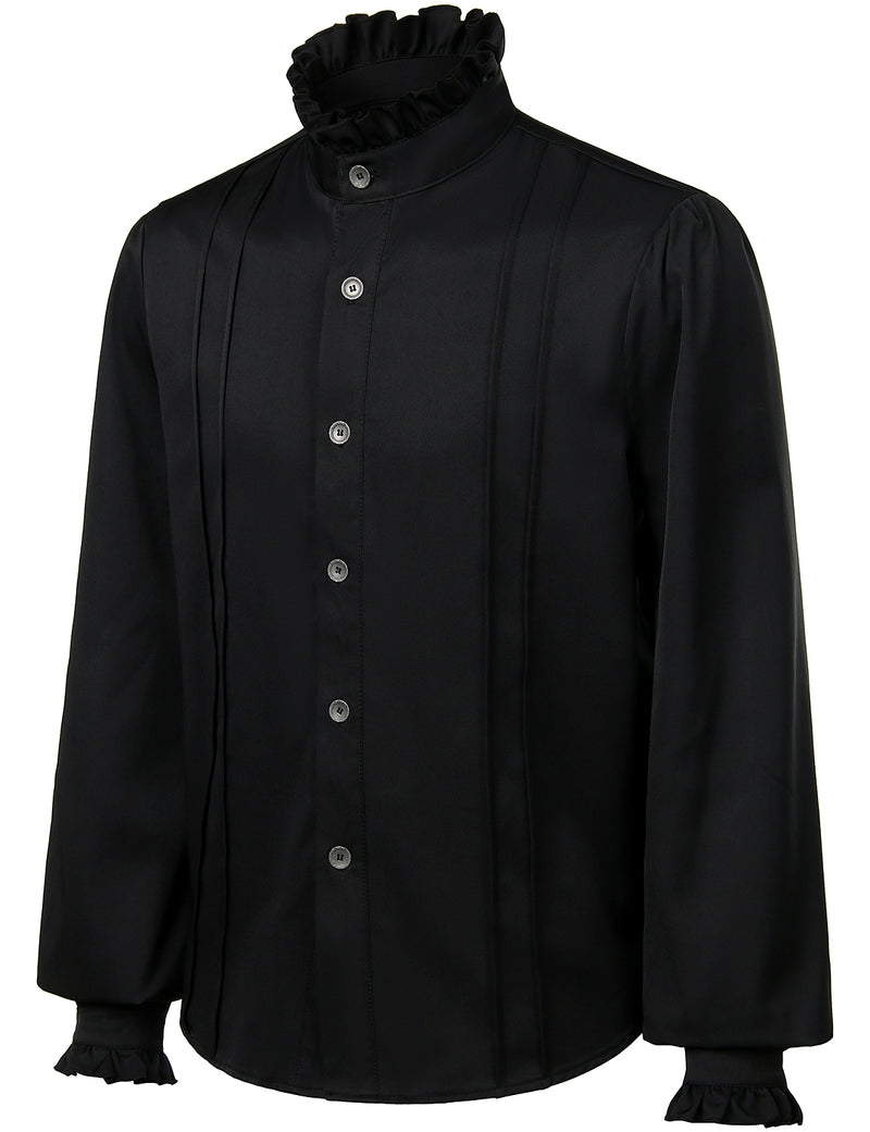 Mens Ruffle Pirate Shirts Medieval Renaissance Cosplay Costume Steampunk Victorian Tops