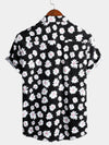 Men's Floral Daisy Print Tropical Hawaiian Cotton Flower Shirt