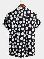 Men's Floral Daisy Print Tropical Hawaiian Cotton Flower Shirt