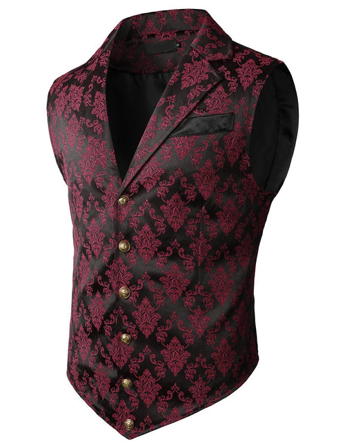 Mens Victorian Suit Vest Steampunk Gothic Waistcoat