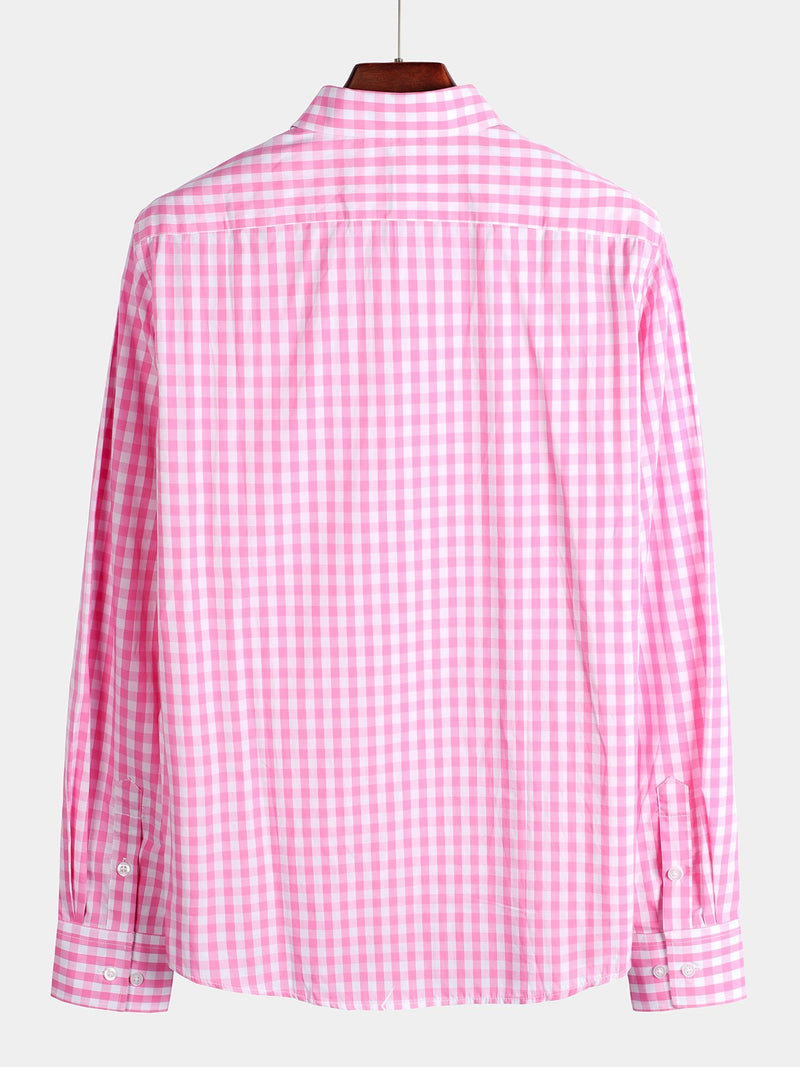 Men's Cotton Long Sleeve Plaid Casual Shirt