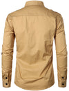 Men's Cotton Lapel Outdoor Casual Long Sleeve Shirt