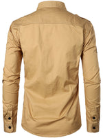 Men's Cotton Lapel Outdoor Casual Long Sleeve Shirt