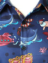 Men's Seaside Santa Holiday Claus Short Sleeve Shirt