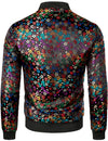 Men's Vintage Embroidered Satin Flight Bomber Jacket Coat
