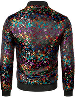 Men's Vintage Embroidered Satin Flight Bomber Jacket Coat