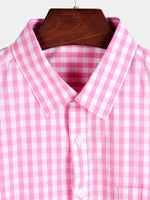 Men's Cotton Long Sleeve Plaid Casual Shirt