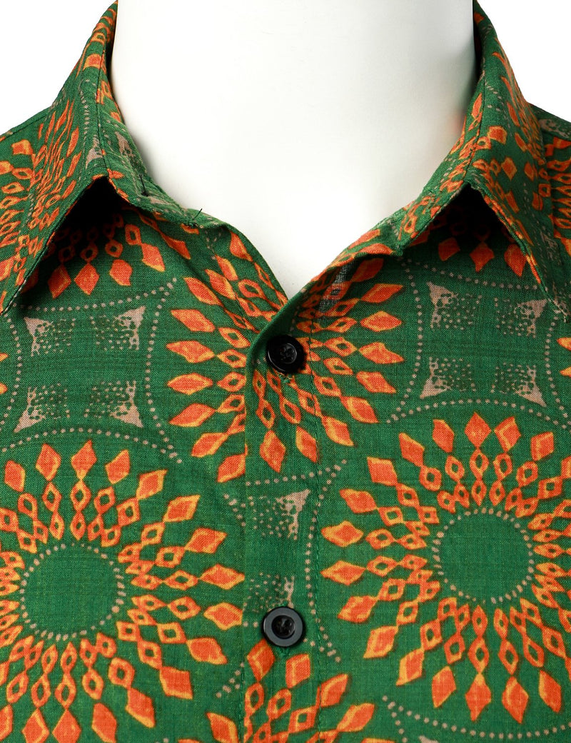 Men's Flower Casual Button Down Hawaiian Shirts&Shorts