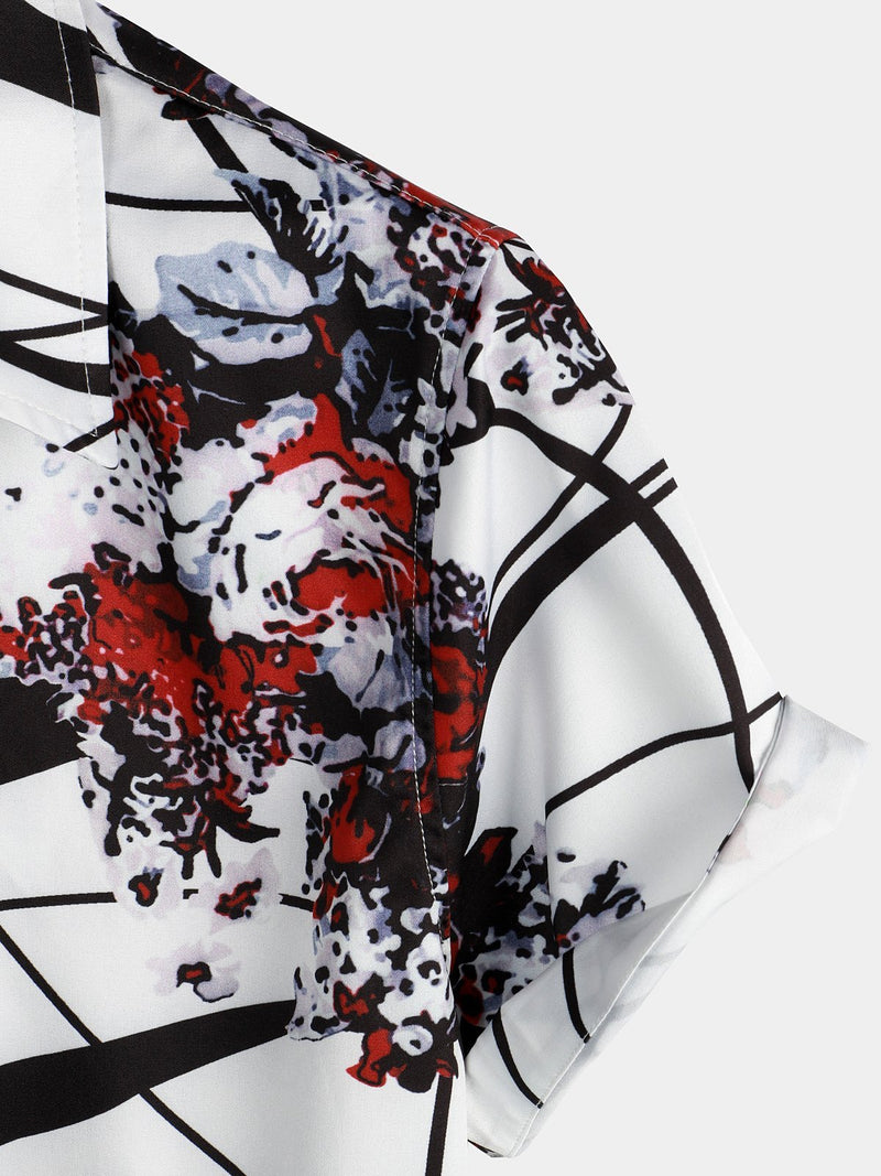 Men's Floral Short Sleeve Casual Shirt