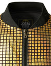 Men's Metallic Sequins Baseball Bomber Jacket Disco Party Costume