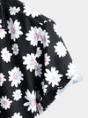 Men's Floral Daisy Print Tropical Hawaiian Cotton Flower Shirt