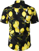 Men's Lemon Print Cotton Hawaiian Shirt & Shorts Set