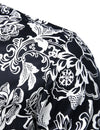 Men's Floral Cotton Casual Button Up Long Sleeve Shirt