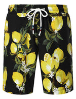 Men's Lemon Print Cotton Hawaiian Shirt & Shorts Set