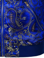 Men's Vintage Embroidered Satin Flight Bomber Jacket Coat