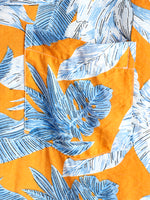 Men's Tropical Leaf Print Pocket Short Sleeve Shirt