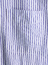 Men's Striped Cotton Blue Summer Button Up Cuban Collar Camp Short Sleeve Beach Shirt